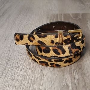 Michael Kors Leopard Print Studded Belt Size S